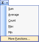 Press the AutoSum button and select the More Functions option.