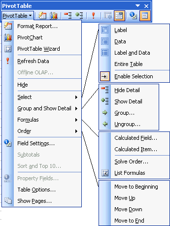 Grand view of the Pivot Table toolbar options