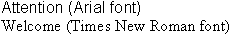 Example with two fonts