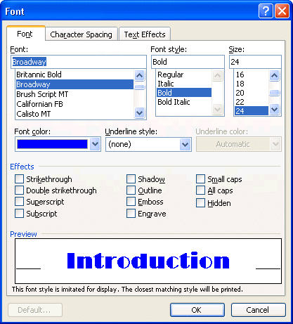 Word 2003 - Modify style font