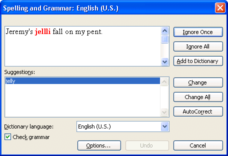 Spelling and grammar