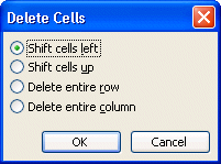 Delete table's cells