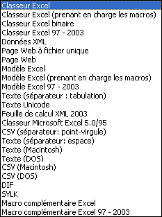 Autres formats de fichiers