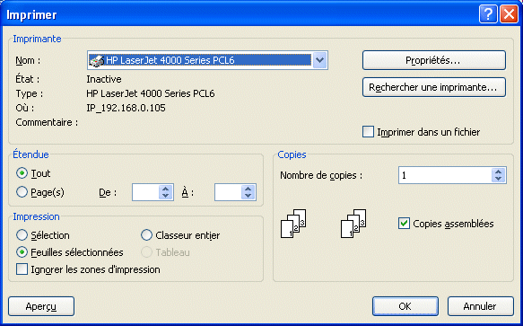 Excel 2007: Imprimer