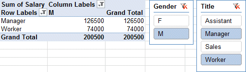 Excel 2010 - PivotTable - Filter with slicers