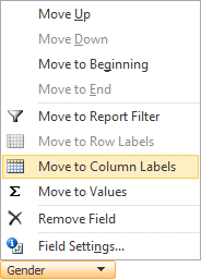 Excel 2010 - PivotTable - move field