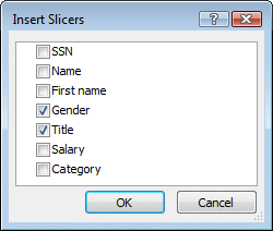 Excel 2010 - PivotTable - Slicer field list