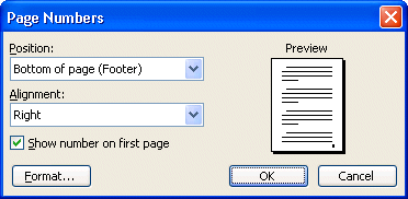 Numbering pages in Word