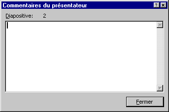 Screen comments of the presenter